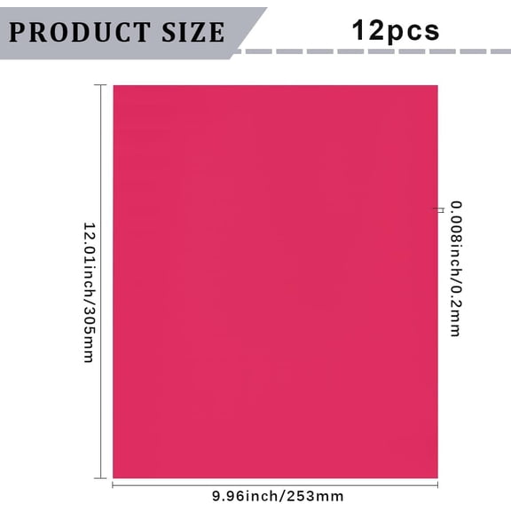 12 Sheets 12x10in Rose Red Iron on Vinyl Design Sublimation Printer Paper Large Rectangle Glossy Valentines Romantic Heat Transfer Sheets for Polyester T-Shirts Cup Mug Coasters Fabrics Decor
