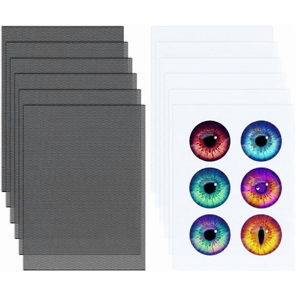 12 Sheets 2 Colors Fursuit Eye Mesh 11.8x8.6inch PVC Waterproof Printable Durable for Furries Cosplay Sculptures Props Crafts Multi-color