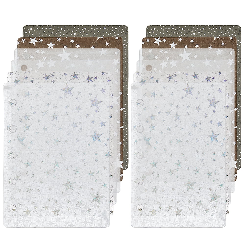 12 Sheets 2 Sizes Plastic Index Dividers Clear Series Dazzle Index ...