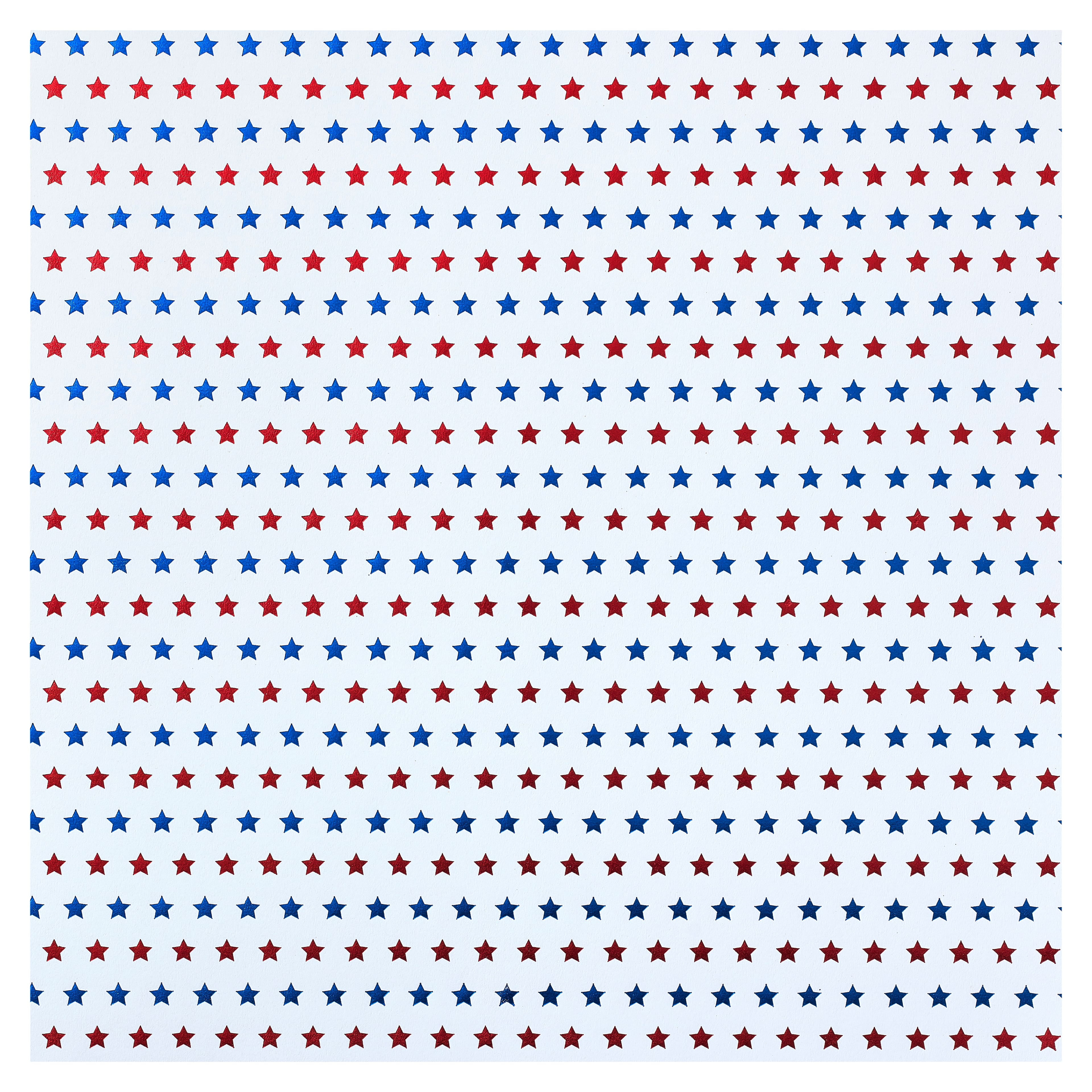 12 Sheets (288 Total) Red & Blue Star 12" x 12" Cardstock Paper by