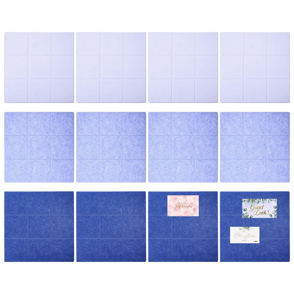 12 Sheets 3 Colors Square Self-Adhesive Felt Wall Tiles Large Cork Board for Walls 11.8"x11.8" Cork Bulletin Board Tiles