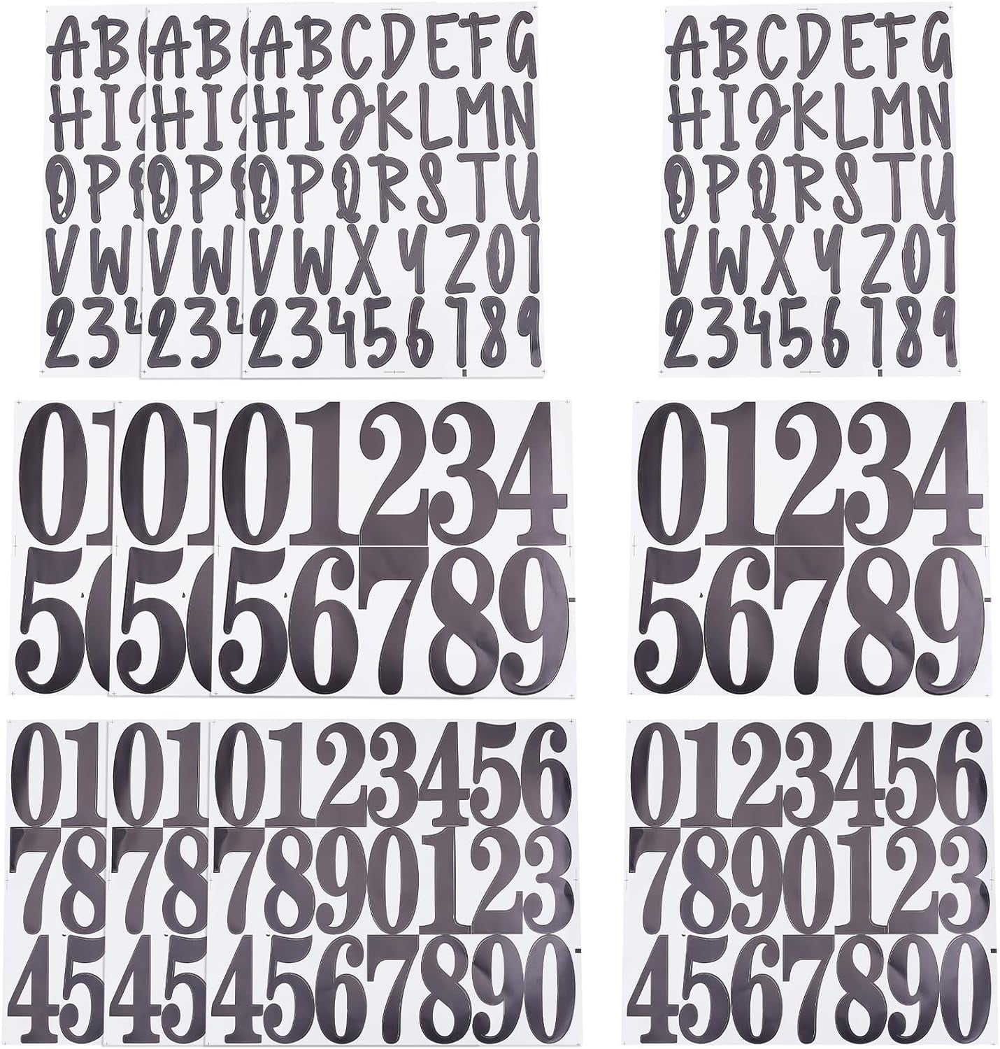 8 Sheets Black UV Cup Wrap Stickers - Alphabet Decals For Water Bottles, Glass, Mailbox & DIY Crafts - View #3