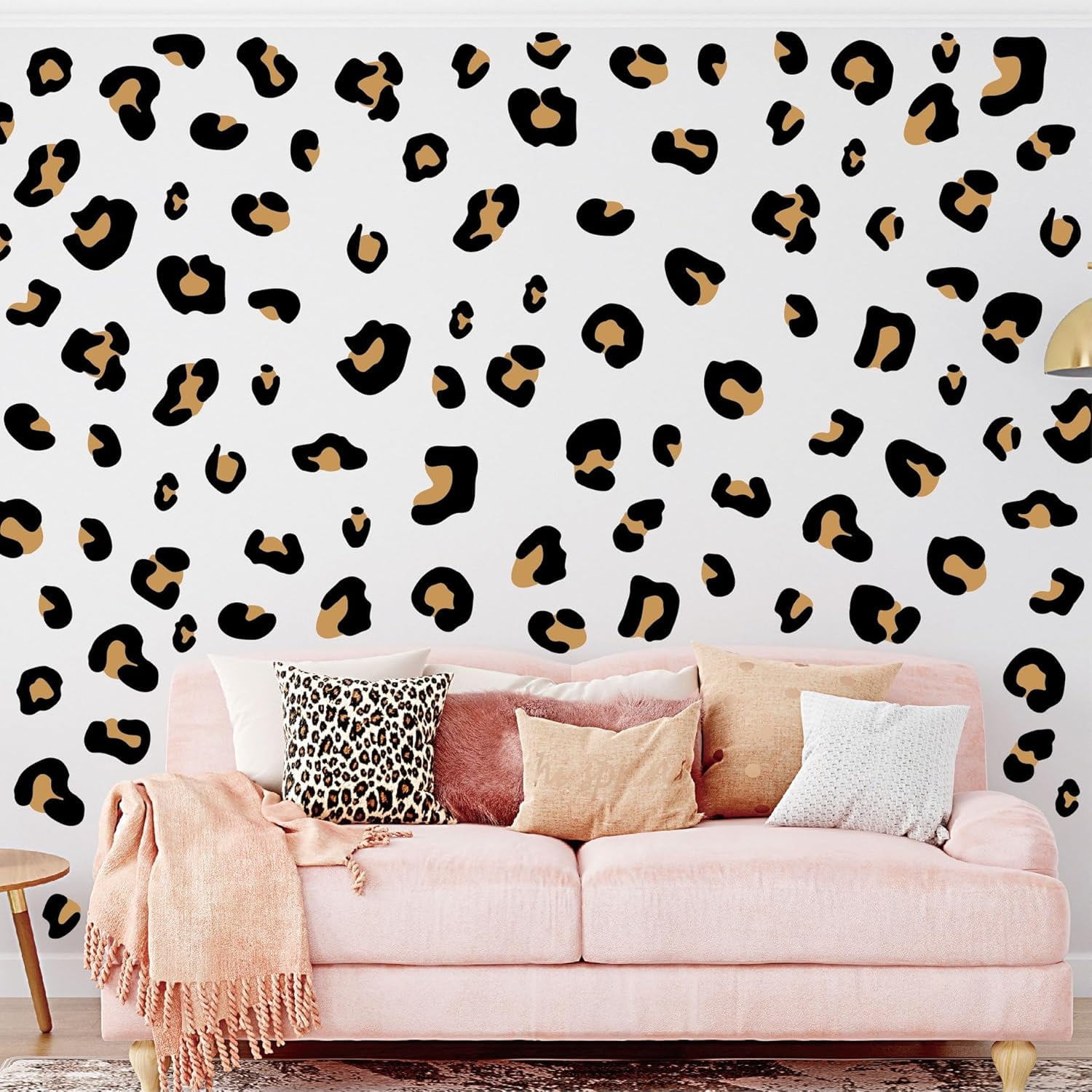 12 Sheets 348 Pcs Leopard Print Wall Decals - Cheetah Print Wallpaper ...