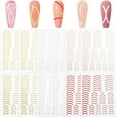 thumbnail image 1 of 12 Sheets 6 Colors 3D Lines Nail Stickers Imitation Metal Nail Art Decals 3D Self-Adhesive Curve Strip Line Nail Decals French Nail Designs for DIY Women Nail Art DIY Decoration Accessories, 1 of 6