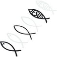 thumbnail image 1 of 12 Sheets 6 Style PET Jesus Fish Decal Sticker Religious God Christian Fish Cross Symbol Reflective Decal Sticker Emblem for DIY Car Decoration 2x5.9inch DIY, 1 of 9