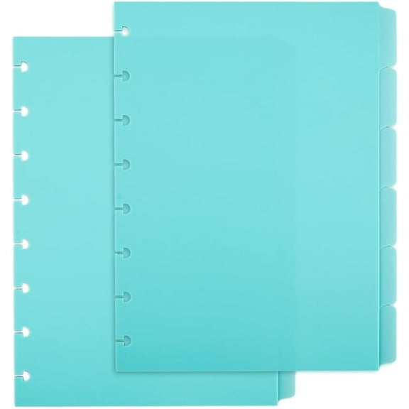 12 Sheets 8 Disc A4 Tab Dividers 6-Tab A4 Binder Dividers Green Discbound Divider with 6 Tabs Plastic Divider Disc Bound Planner Index Pages for Notebook 8.3X.6.2"