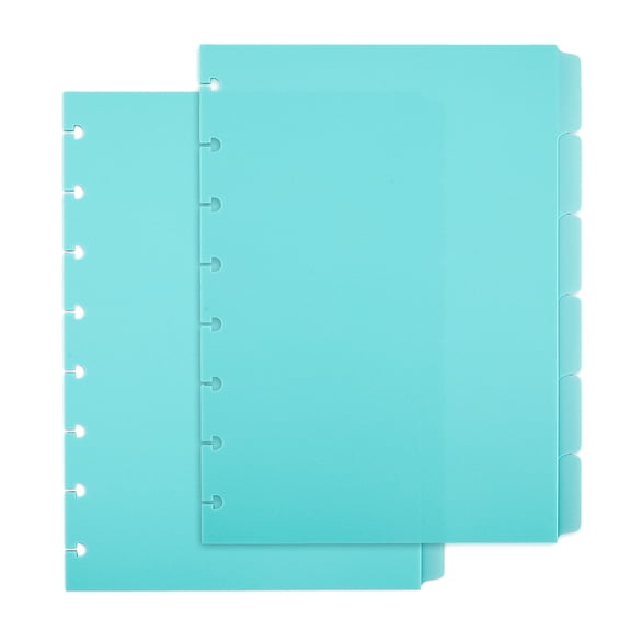 12 Sheets 8 Disc A4 Tab Dividers 6-Tab A4 Binder Dividers Green Discbound Divider with 6 Tabs Plastic Divider Disc Bound Planner Index Pages for Notebook 8.3X.6.2" DIY