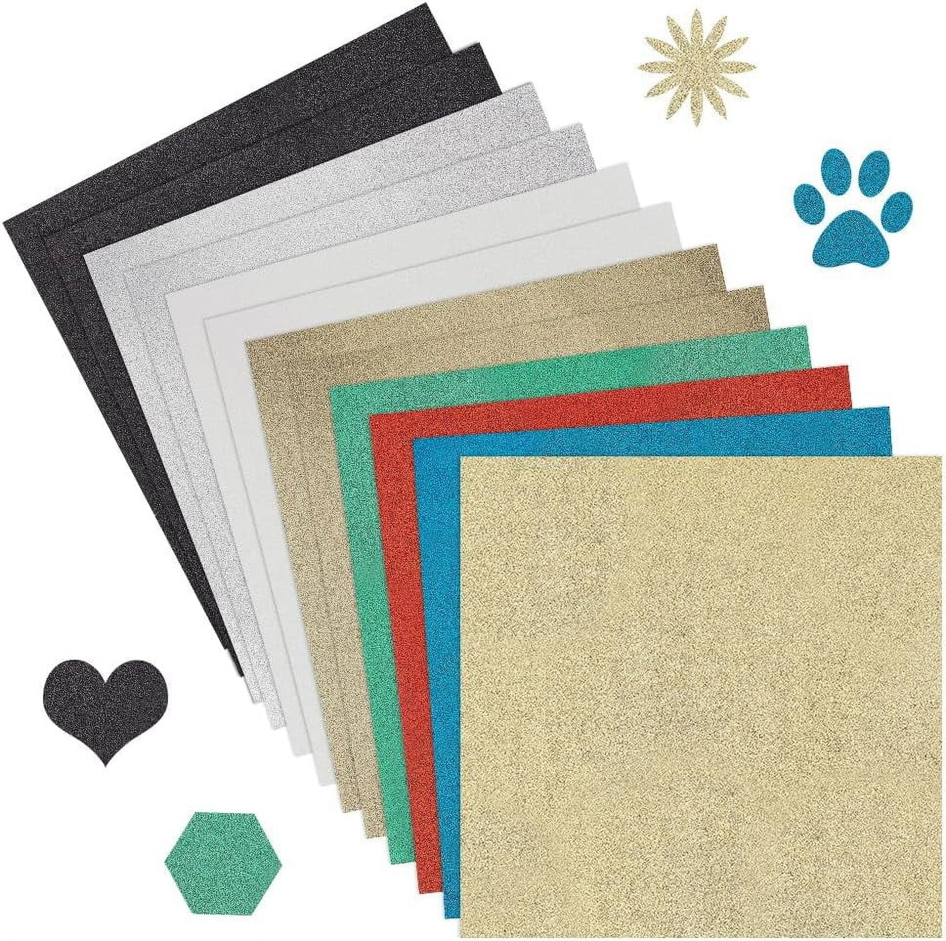 12 Sheets 8 Style Glitter Cardstock Paper Sparkly Gift Wrapping Paper for Birthday Party Scrapbook Decoration Square Mixed Color 305x305x0.5mm