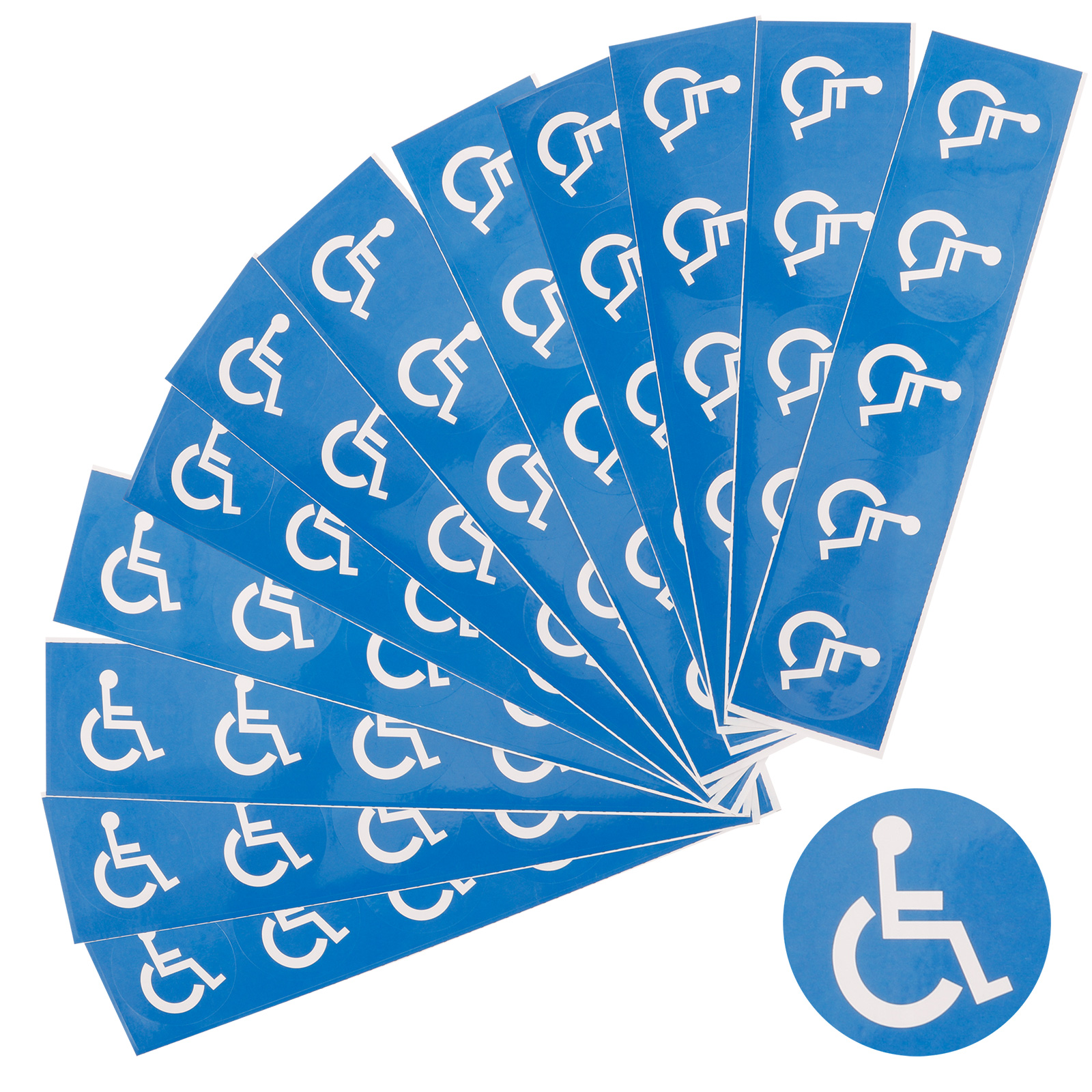 12 Sheets Barrierfree Access Signs Disabled Wheelchair Sticker Decals Emblems Selfadhesive