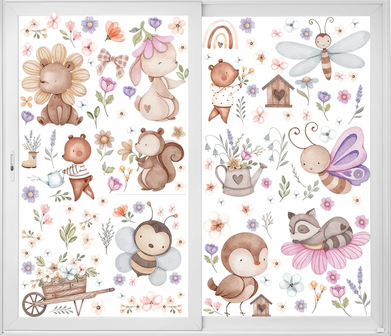 Spring Time Window Stickers 12 Sheets Big Size Spring Summer Window Clings Spring Window ...