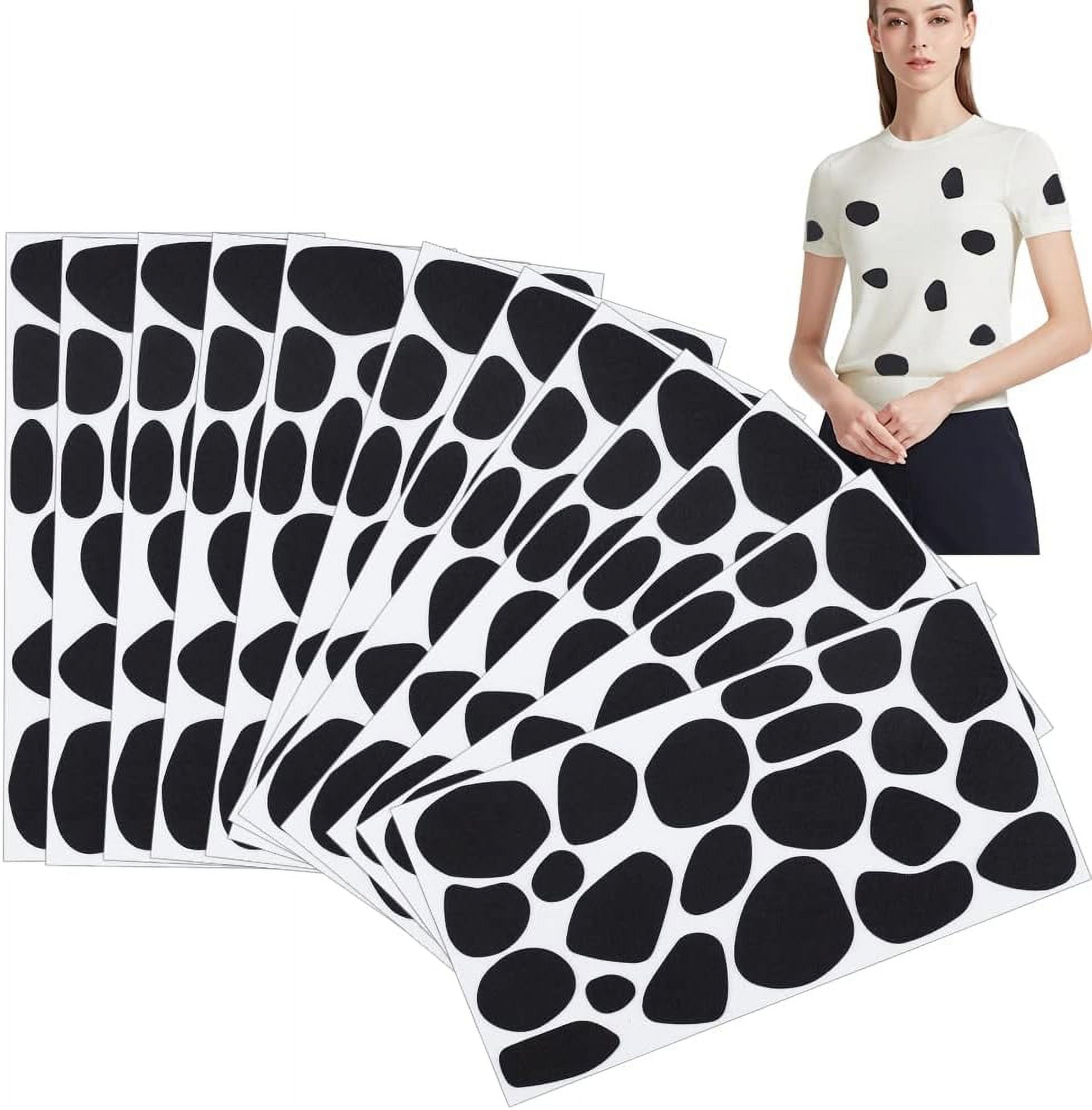 12 Sheets Black Adhesive Felt Circles 1mm Irregular Shape Dots Adhesive