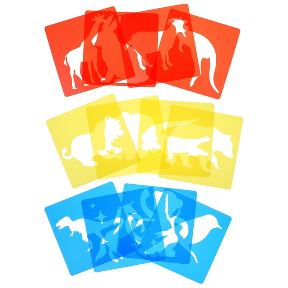 12 Sheets Animal Templates Painting Template Animal Stencils Child 20.2X20.2cm
