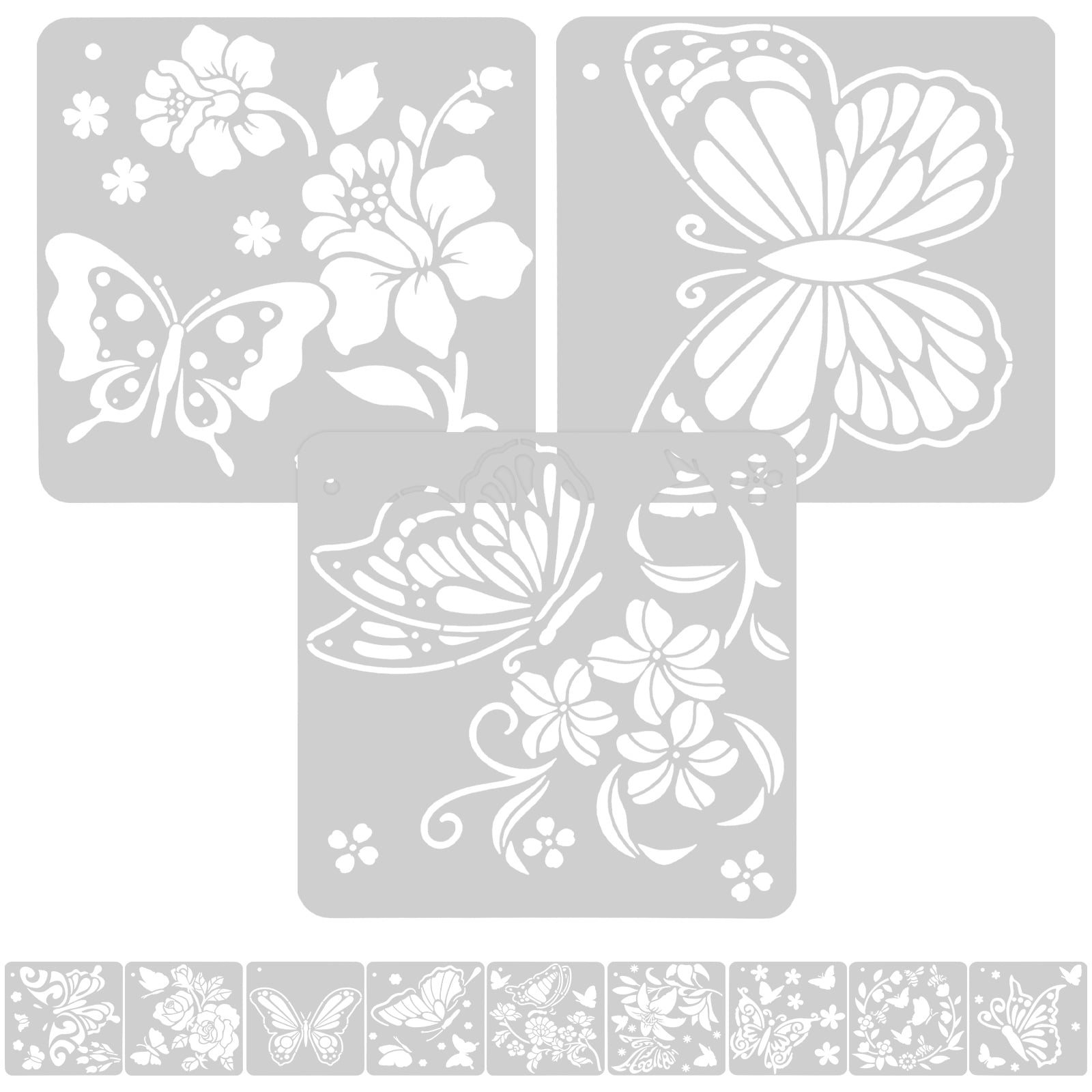 12 Sheets Butterfly Stencil Butterfly Painting Stencil Craft Stencil 16-pi-ces-flower-stencil-bee-stencil-butterfly-painting-stencil