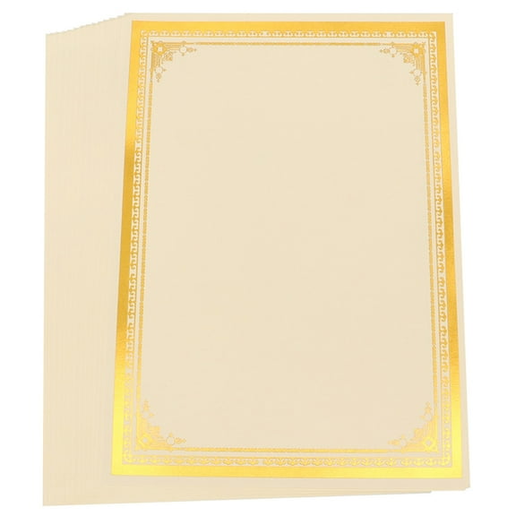 Masteelf Golden Printable Blank Certificate Paper for Award with Rounded Corners 12 Sheets