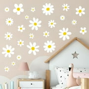 Neasyth 12 Sheets Daisy Floral Wall Decals Peel and Stick Flower Wall Decals for Children Kids Baby Girls Nursery Room