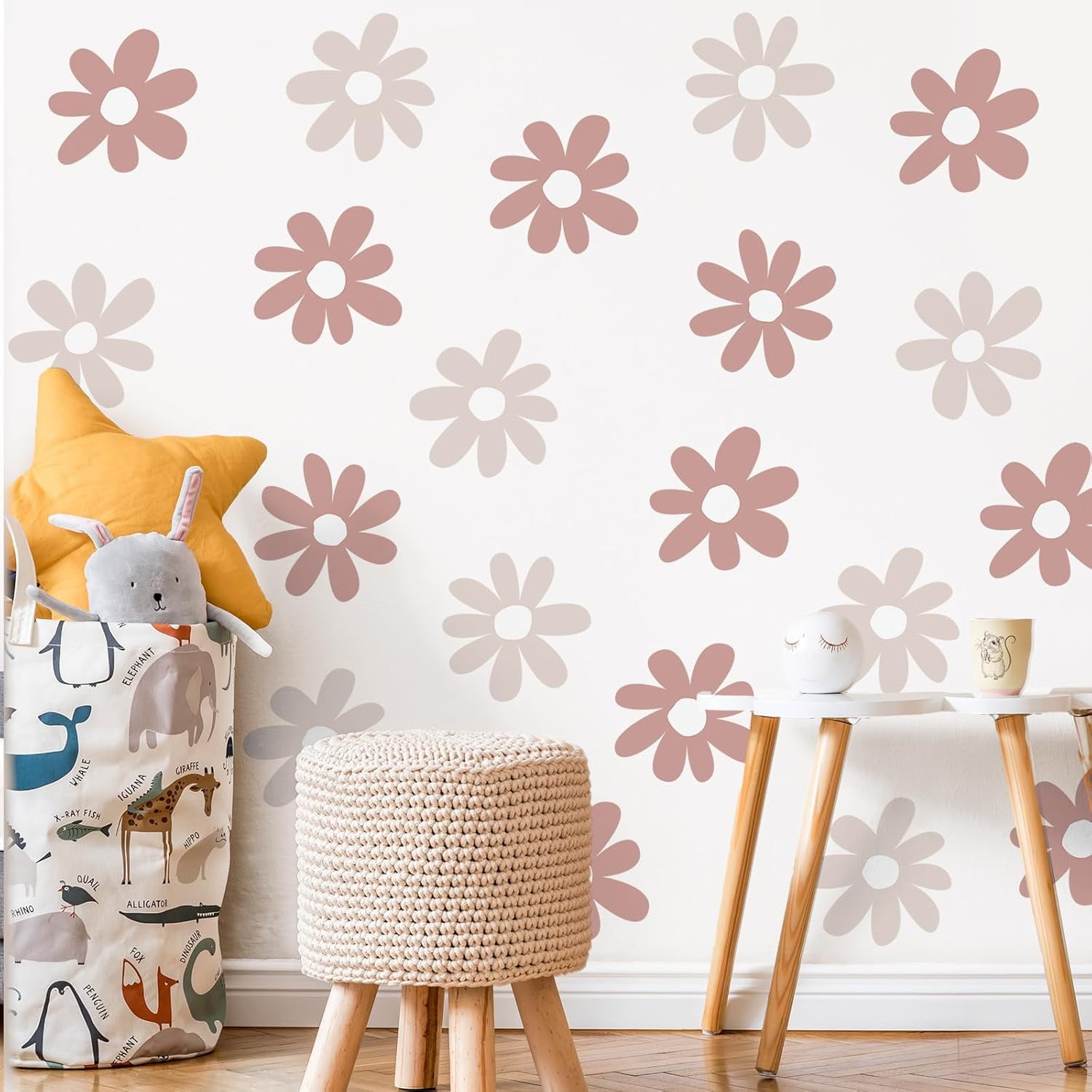 12 Sheets Daisy Wall Decals Flower Wall Stickers Large Daisy Wall ...
