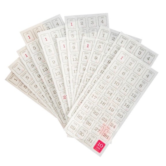 12 Sheets Date Sticker 365 Days Journal Sticker Calendar Sticker Supplies for Planners Diaries Scrapbooks