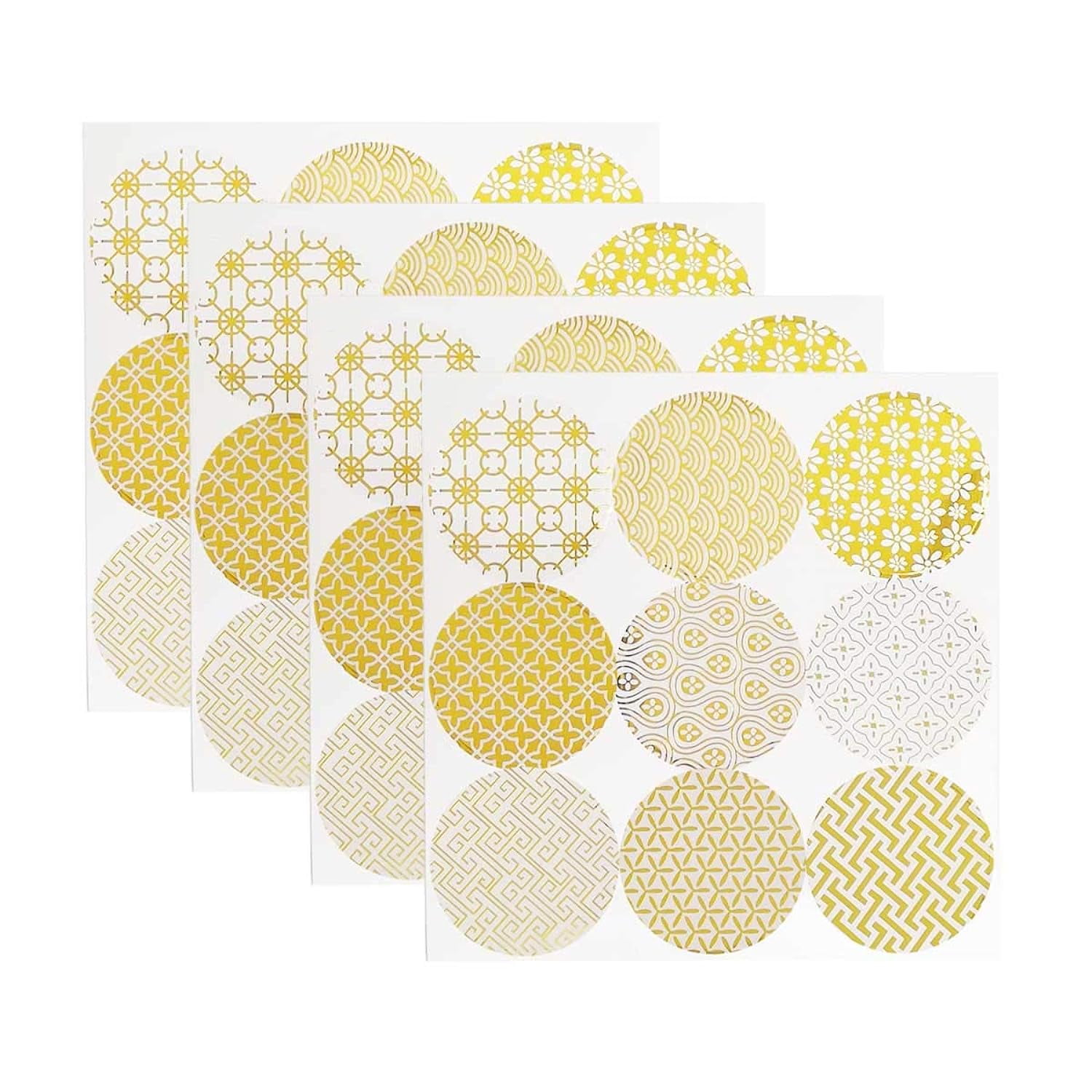 12 Sheets Decorative Gold Circle Envelope Seals Stickers Gift Boxes