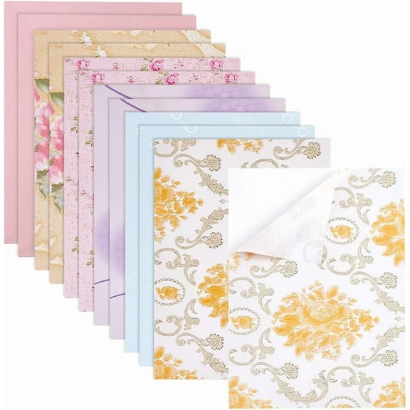 12 Sheets Dollhouse Wallpaper 6 Colors Paper Floorboards Waterproof Wall Stickers Flooring Paper Gloss Card Sheet