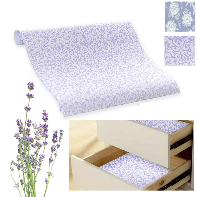12 Sheets Drawer Liners Lavender Scented Paper Shelf Cover Decorations 18" X 24"