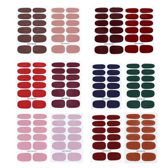 12 Sheets Full Wraps Nail Stickers Adhesive Nail Art Decals Nail Wraps for Women (Included Nail File)
