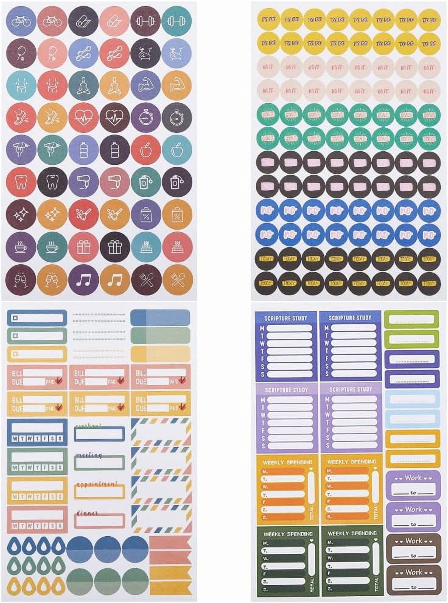 12 Sheets Habit Tracker Stickers Colorful Planner Sticker Teeth Music ...
