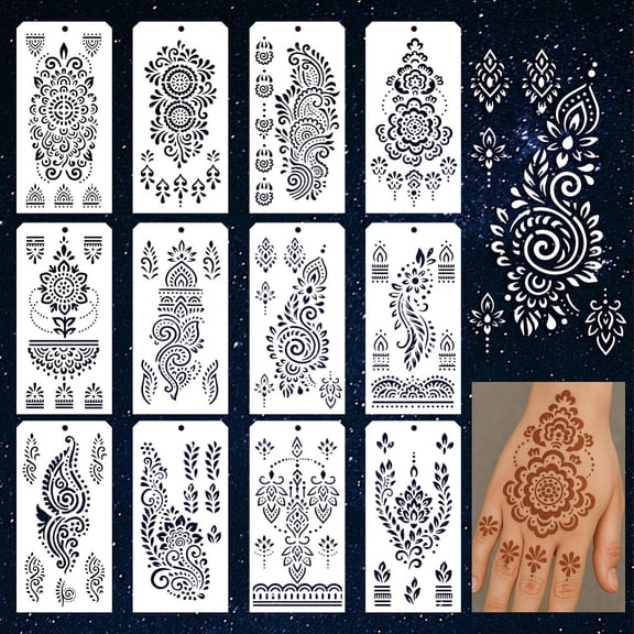 12 Sheets Haina Tattoo Stencils