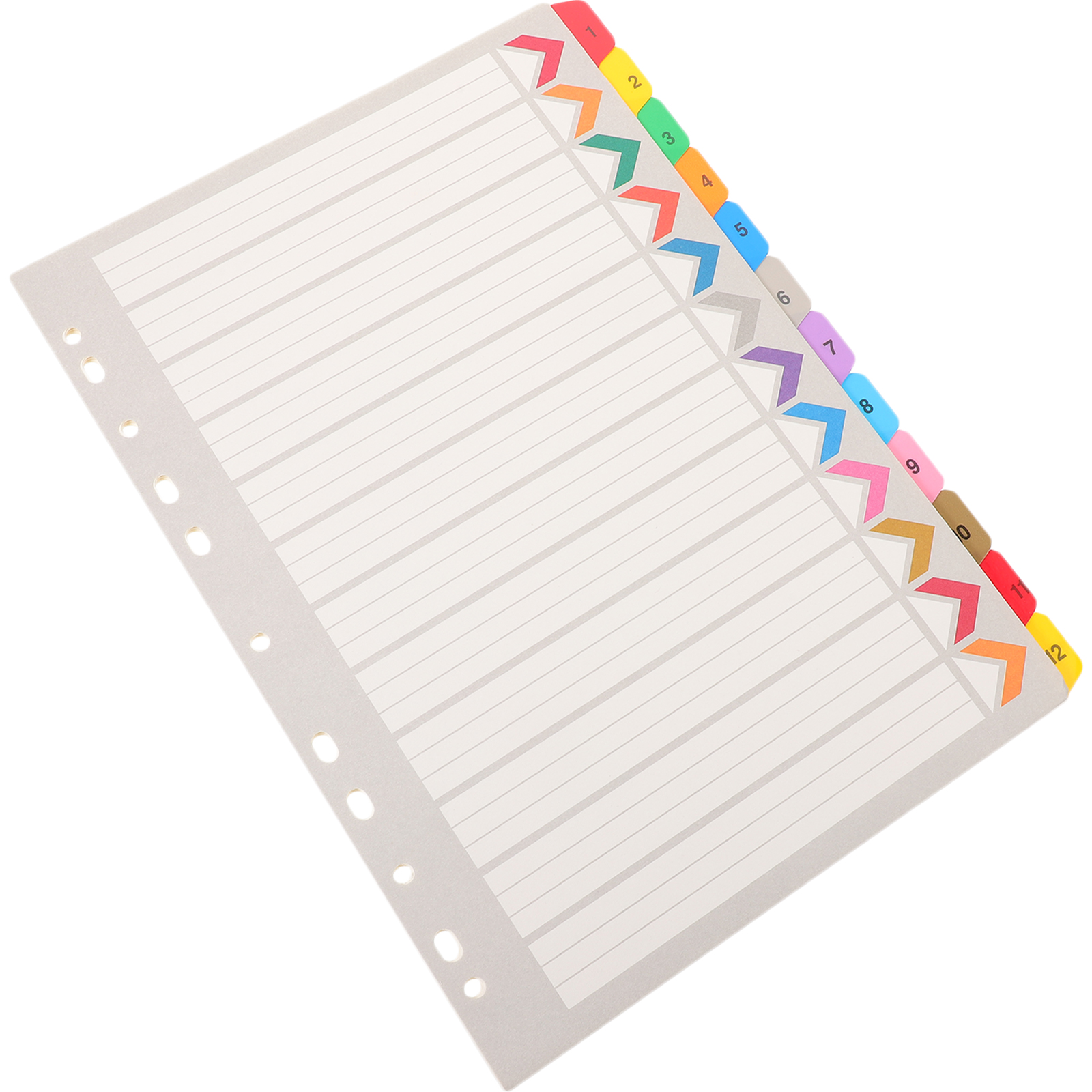 12 Sheets Index Looseleaf Book Binder Note Pads Dividers Tabs Subject