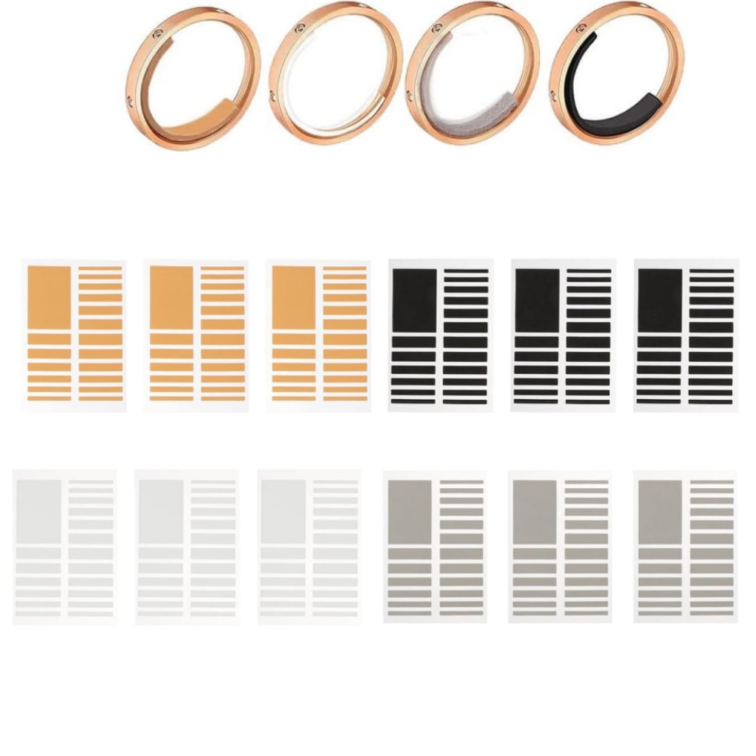 12 Sheets Invisible Ring Sizer Adjuster Jewelry Tightener Spacer Finger ...