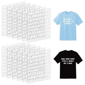 12 Sheets Iron On Letters 1200Pcs Vinyl Iron On Letters for Clothing 0.75 Inch Heat Transfer Letters with A-Z Heat Press Alphabet Stickers for Fabric T-Shirt Jerseys Hats Printing DIY Crafts (White)