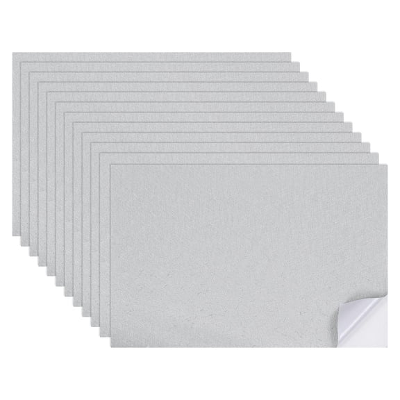 12 Sheets Miniature Dollhouse Wallpaper, Silk Pattern Self-Adhesive Flooring Wall, Mini Wall Decor for Dollhouse Sand Table Model Accessories 11.81 x 7.87 Inch (Silver)