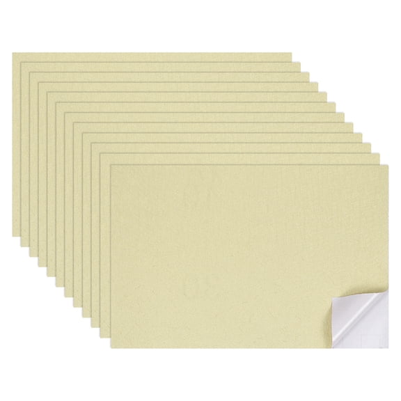 12 Sheets Miniature Dollhouse Wallpaper, Silk Pattern Self-Adhesive Flooring Wall, Mini Wall Decor for Dollhouse Sand Table Model Accessories 11.81 x 7.87 Inch (Beige)