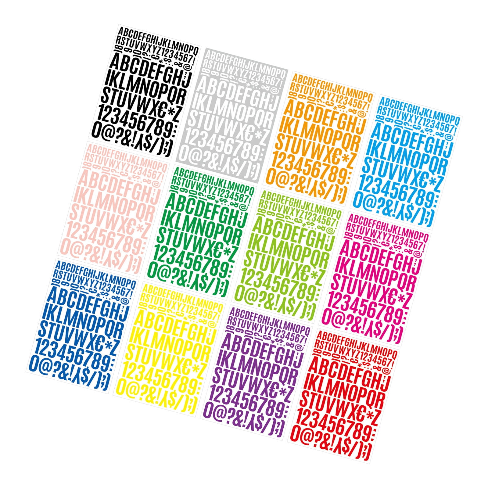 Lettering Multicolour 12 Sheets Multicolour Letters Number Stickers for Scrapbooking Decors ...