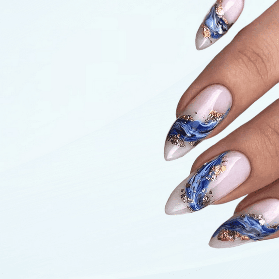 12 Sheets Nail Art Stickers Decals White Black Gold Stripe Line Nail Decals Self-Adhesive Marble Wave