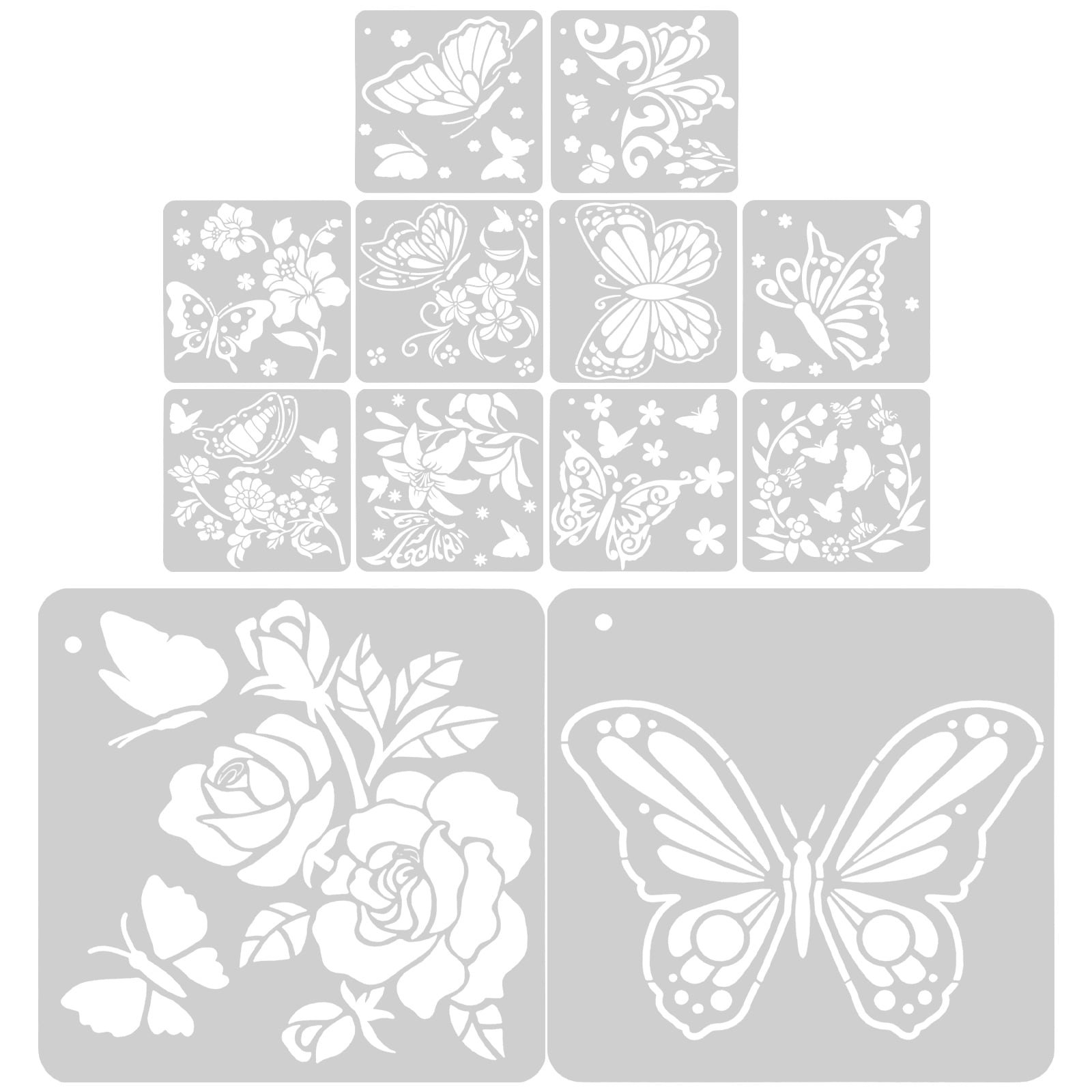 12 Sheets Painting Template Stencils for Crafts Wall Stencil Ornament