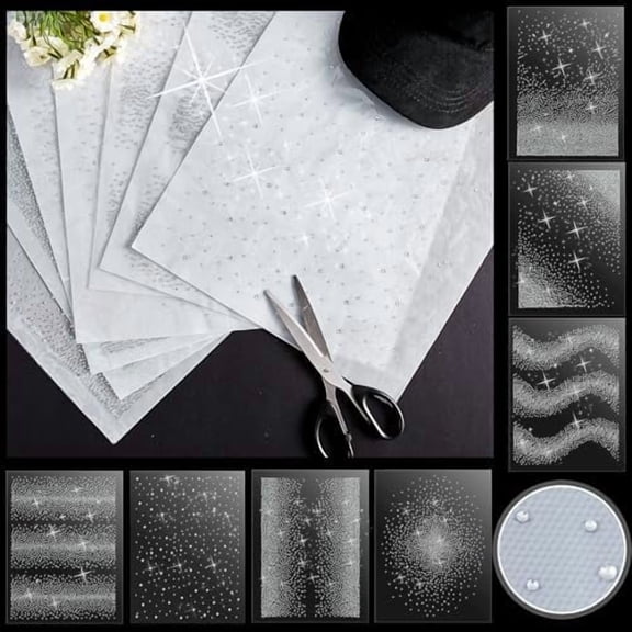 12 Sheets Rhinestone Iron on Glitter Hotfix Crystal Rhinestone Decals Bulk 2mm 3mm Flat Round 14 x 11 Inches Rhinestones Transfer Sheet Patches Transfer Appliques for Clothing Craft DIY Decor