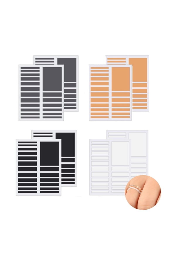 12 Sheets Ring Adjusters Invisible Loose Ring Sizers Portable Ring Guards Resizer Tightener for Preventing from Loosening Slipping off