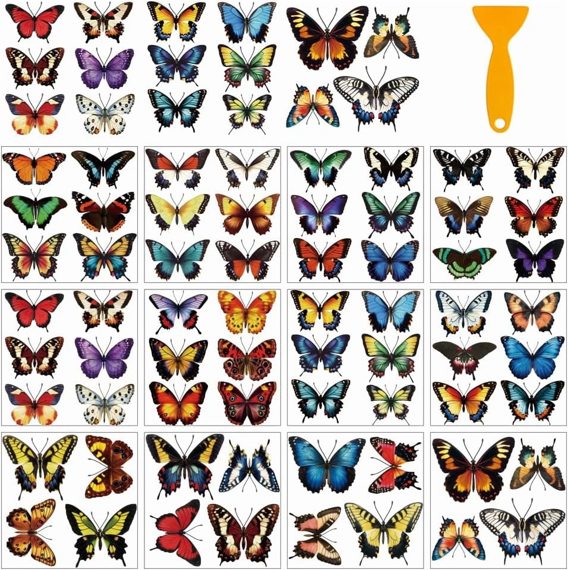 12 Sheets Rub on Transfers for Crafts, Butterflies Theme Rub on ...