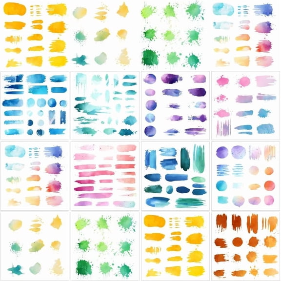 12 Sheets Rub on Transfers for Crafts and Furniture 12 Styles Watercolor Splash Heat Transfer Film Transfer Furniture Stickers for DIY Home Window Craft Decor 5.5x5.5 Inch Making DIY