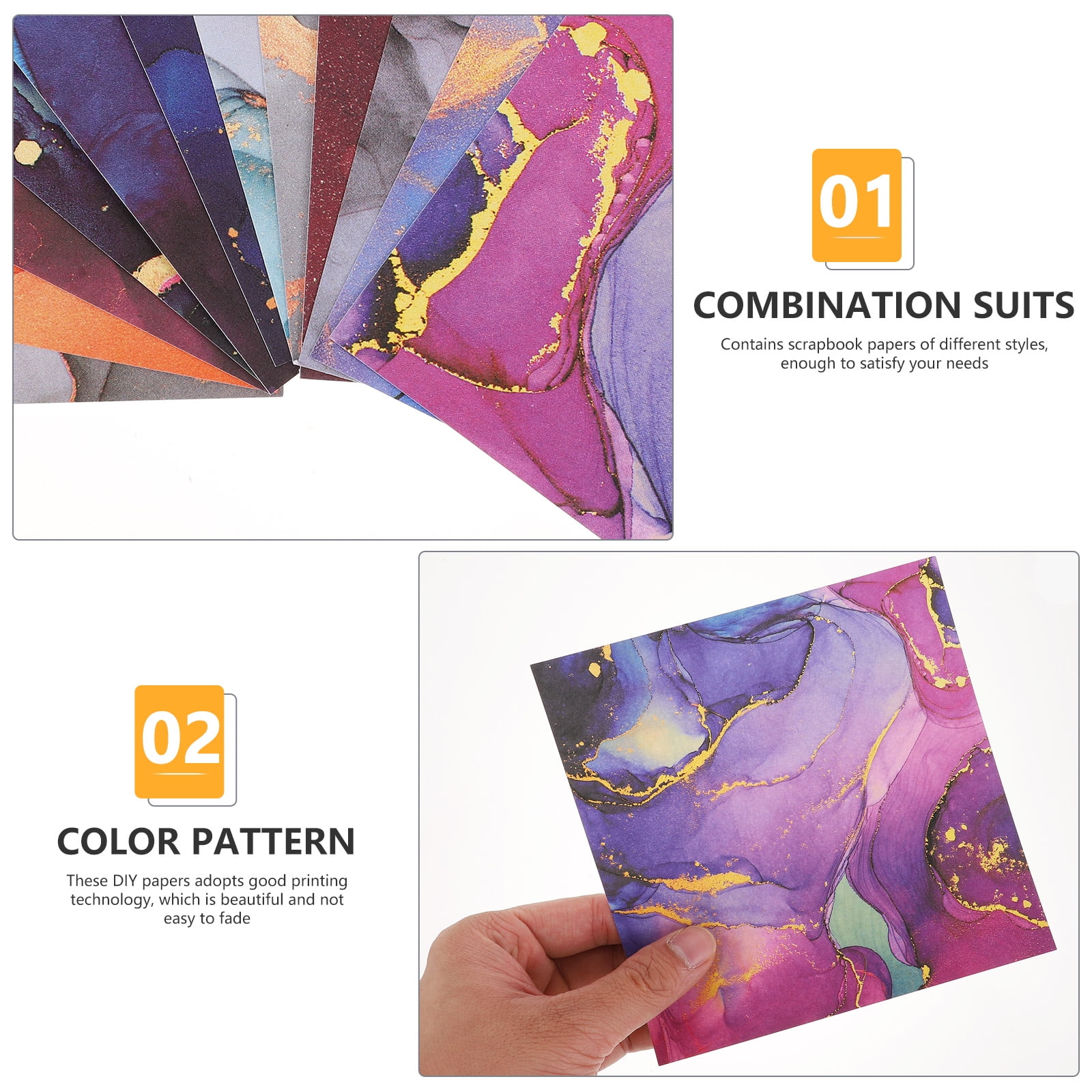 12 Sheets Scrapbook Paper Beautiful Background Paper Hand Account