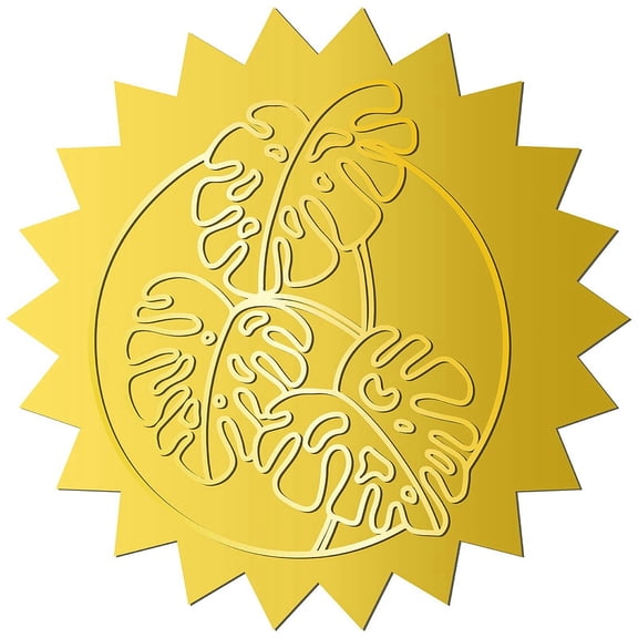 12 Sheets Self Adhesive Gold Foil Embossed Stickers Round Dot Medal Decorative Decals for Envelope Card Seal Leaf 165x211mm