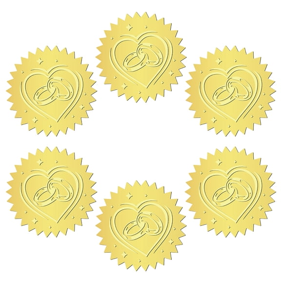 12 Sheets Self Adhesive Gold Foil Embossed Stickers Round Dot Medal Decorative Decals for Envelope Card Seal Ring Size: about 165x211mm