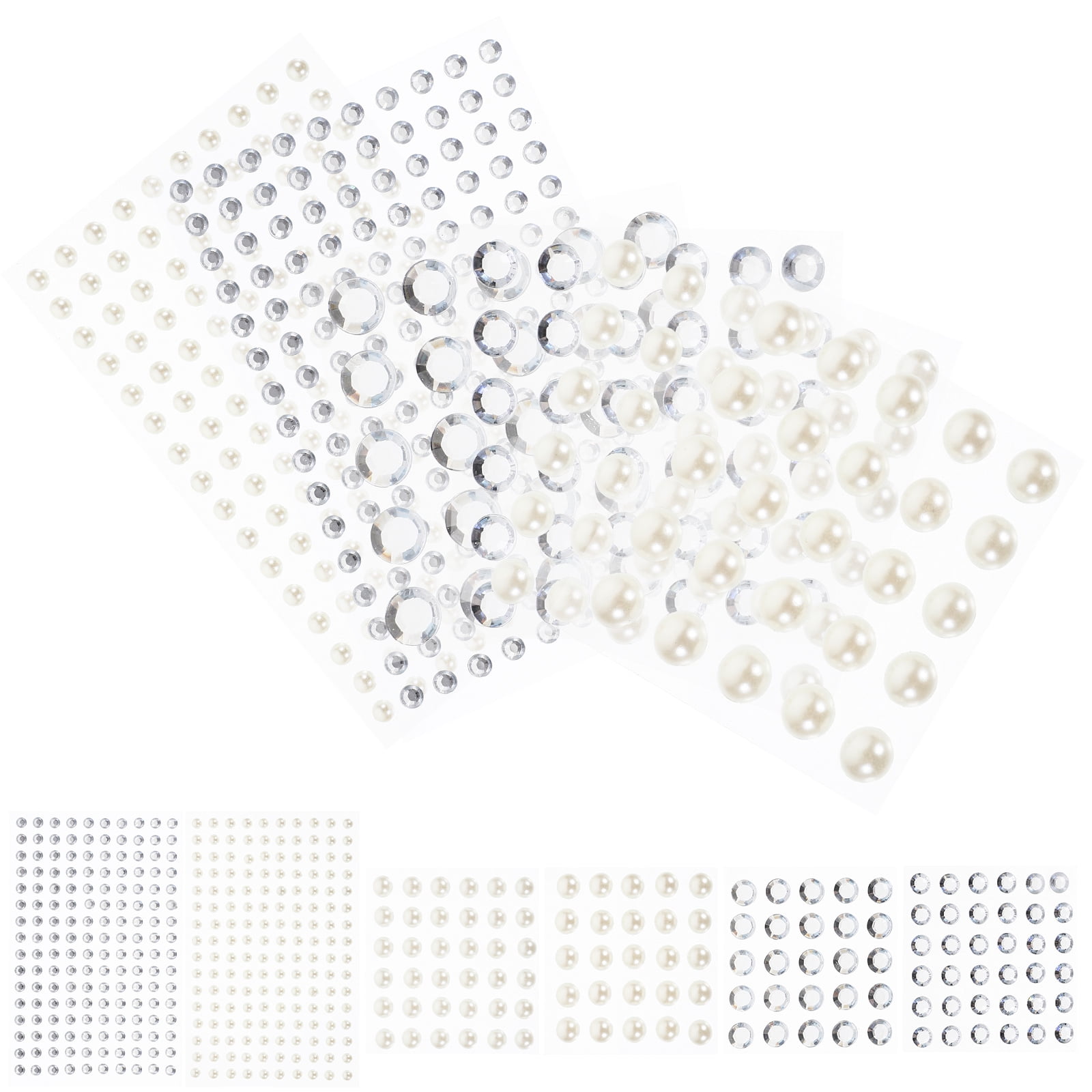 12 Sheets Self Adhesive Hair Gems Adhesive Face Jewels Stickers for