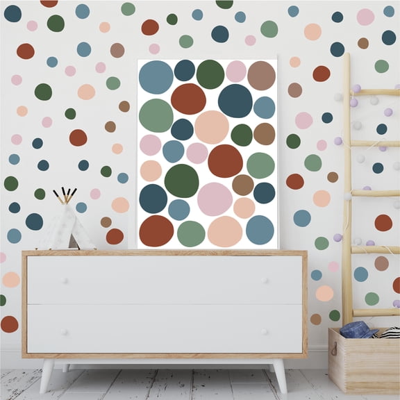 12 Sheets Self-Adhesive Wall Decals, 360 Pieces Multicolor Polka Dot, Removable Stickers for Kids Room Bedroom Classroom Nursery