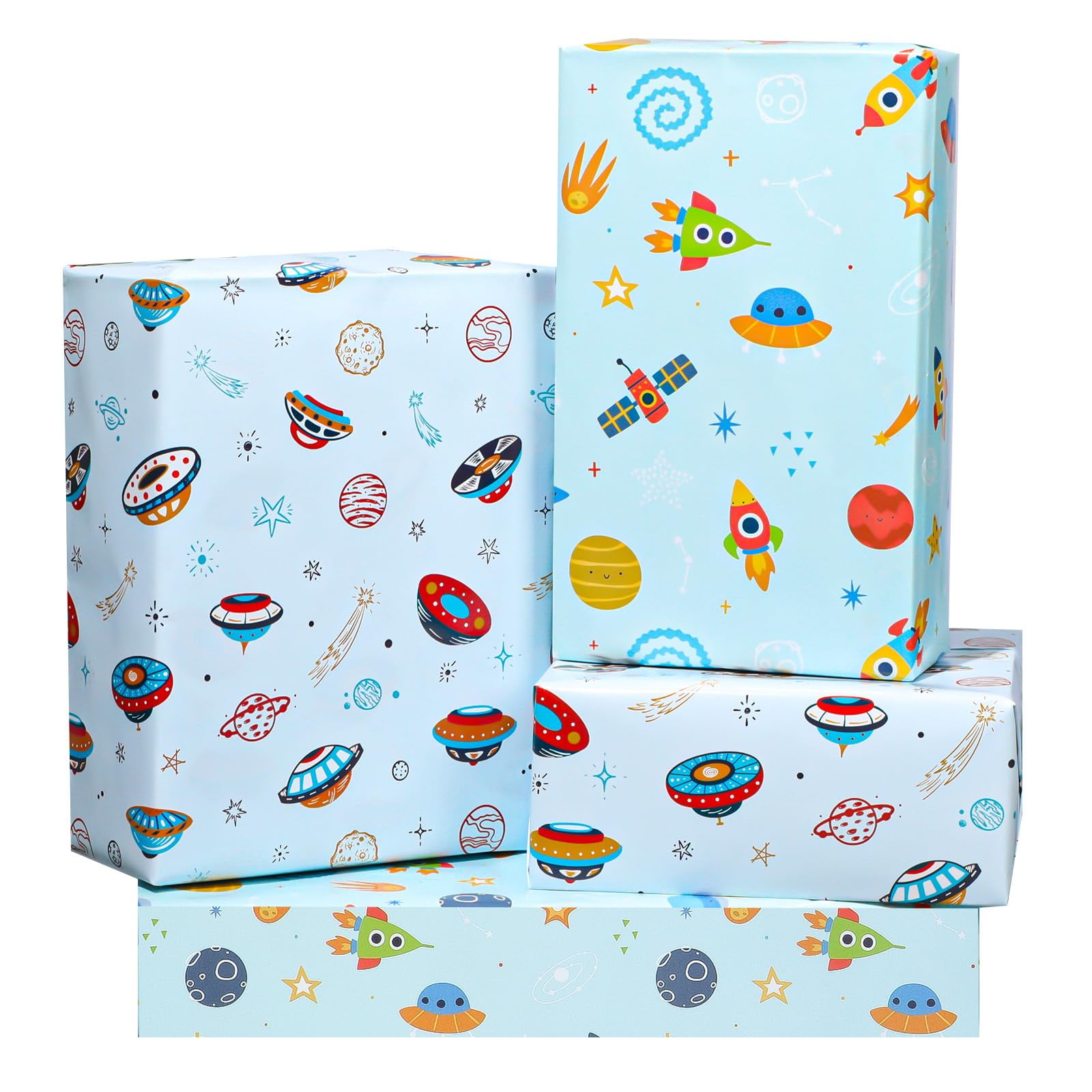 12 Sheets Space Wrapping STF9 Paper for Birthday Boys Outer Space ...