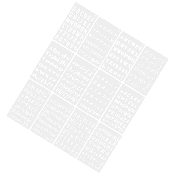 GOOHOCHY 12 Sheets Stencils for Painting on Wood Reusable Craft Stencils Letters Plastic Letters Stencils