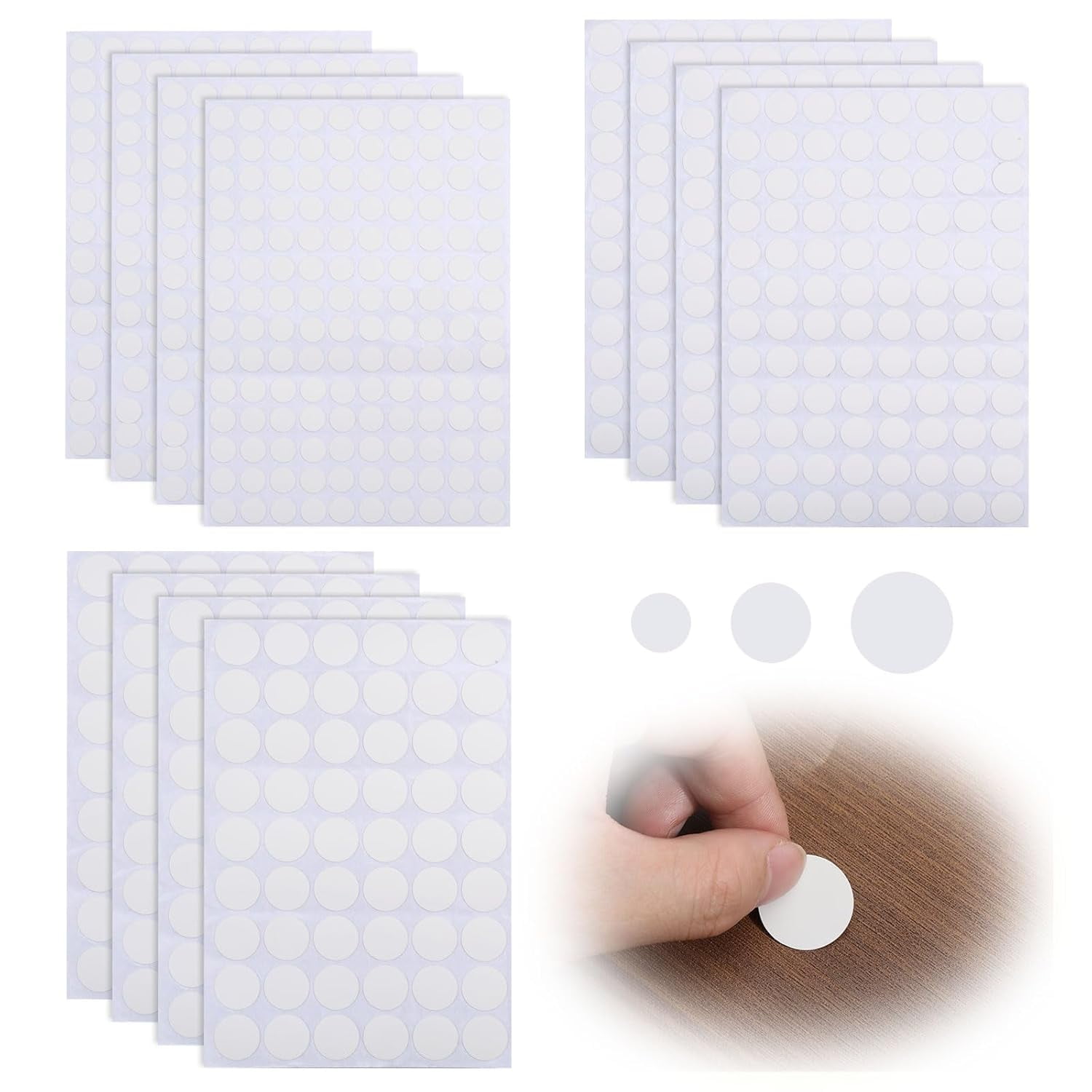 12 Sheets Stickers Round White 200~211x144.5x0.4~0.5mm Stickers: 12 ...
