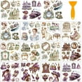 thumbnail image 1 of 12 Sheets Victorian Theme Rub on Transfers for Craft Princess Royal Transfer Sticker Furniture Decals Waterproof Stickers for Home Window Bedroom Living Room Water Bottle Glass Decoration 1 Set, 1 of 9