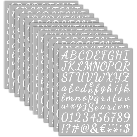 12 Sheets Vinyl Letters Numbers Stickers Kit,1008 Pcs 1 Inch Self Adhesive DIY Cursive Sticker Alphabet Number Letter Decal for Signs, Classroom Decor, Door Window,Office,Mailbox,Crafts (White)