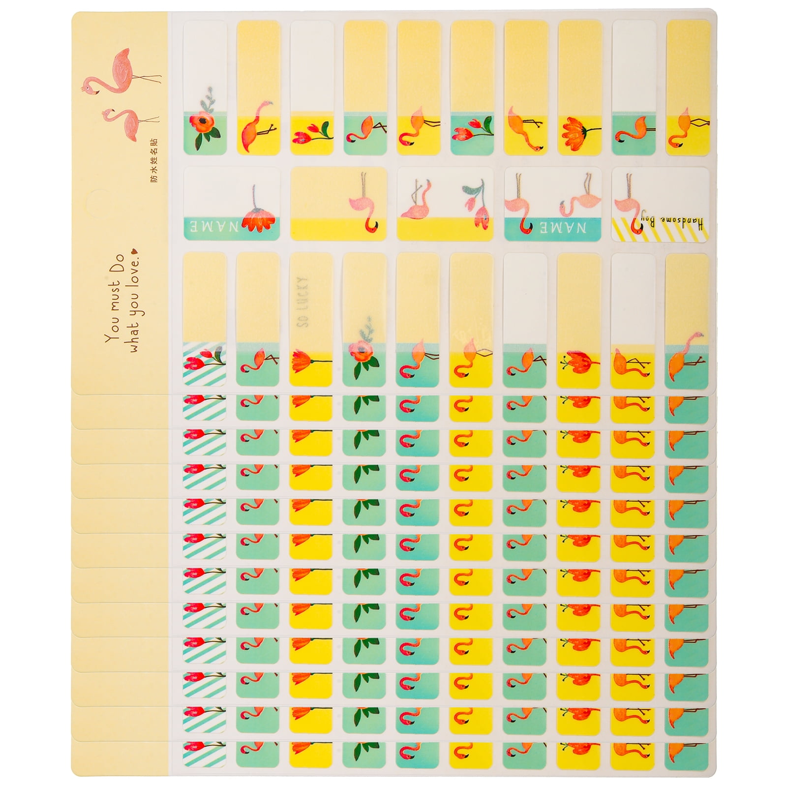 12 Sheets Waterproof Name Sticker Daycare Labels for Clothes and
